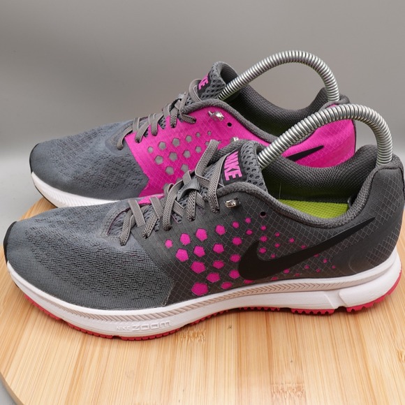 Nike Zoom Span Womens 9.5 Pink Grey Running Shoe 852450-002 GUC - Picture 1 of 9